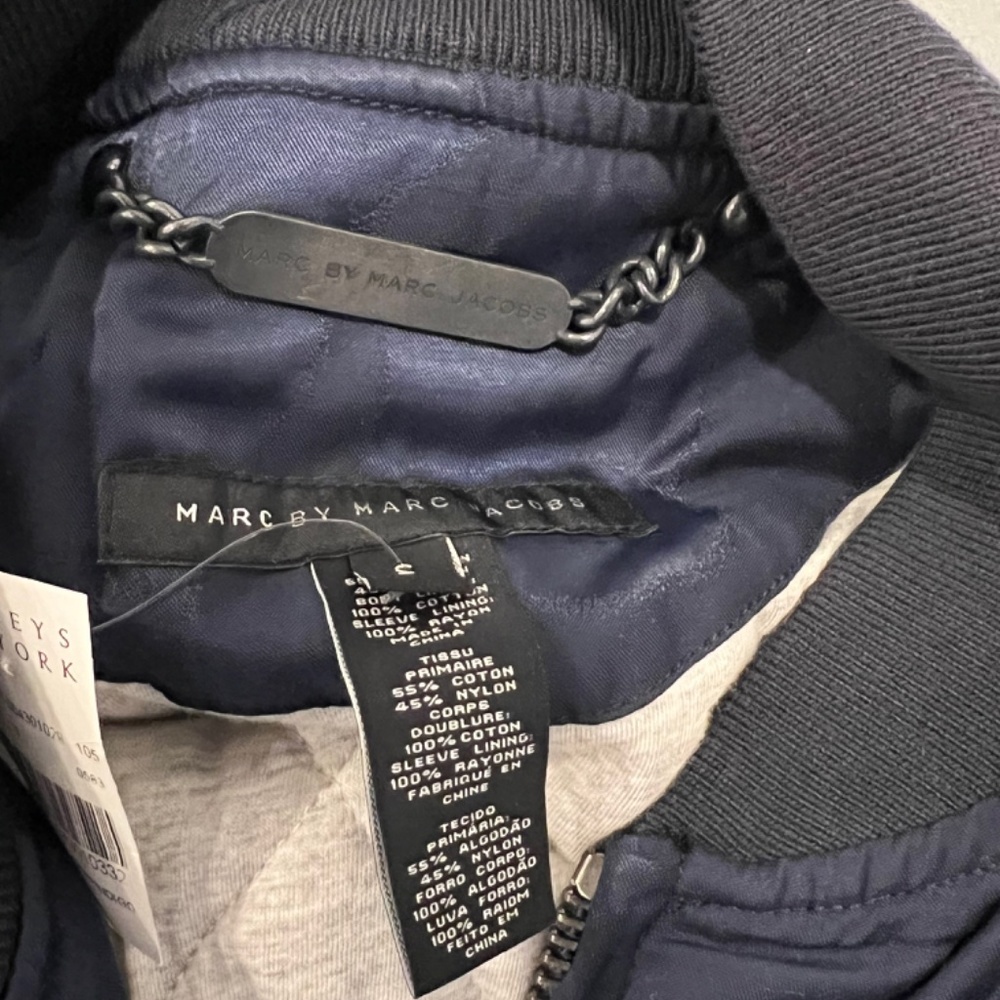 Brand New Authentic Marc Jacobs Navy Fatigue Bomber Jacket - Picture 3 of 7